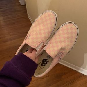 Pink and white vans!